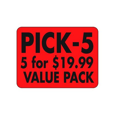 PICK 5 - 5 for $19.99 - Value Label