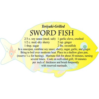 Sword Fish Teriyaki-Grilled Recipe Label