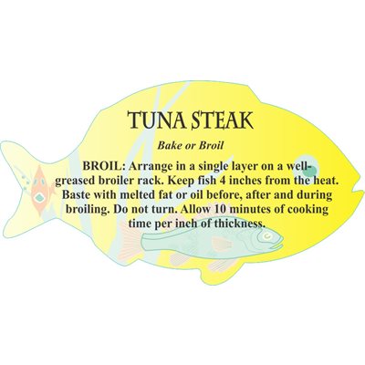 Tuna Steak Cooking Recipe Label