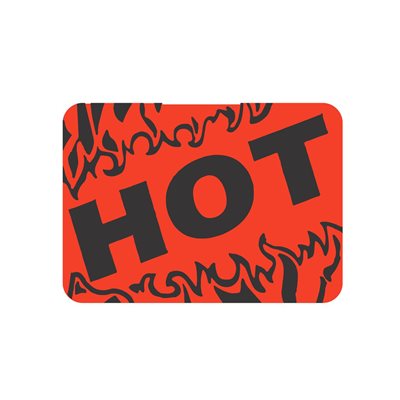 Hot (w/ Flames) Label