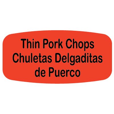 Thin Pork Chops / Chuletas Delgaditas de Puerco Label