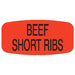 Beef Short Ribs Label
