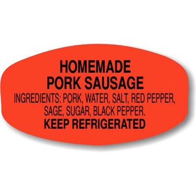 Homemade Pork Sausage (w/ ing) Label