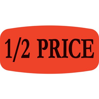 1/2 Price Label