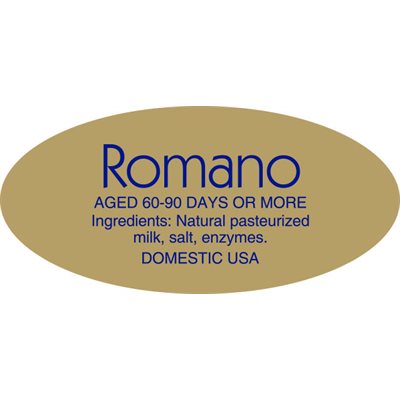 Romano Cheese w/ ing Label