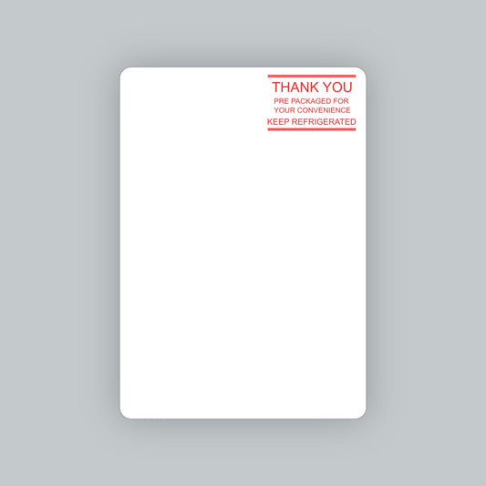 2.625" x 3.75" Toledo 325 Scale Labels Red "Thank You" | 325 Roll | 30 Pack | T112