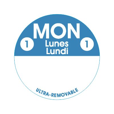 Mon 1 Lunes / Lundi Label