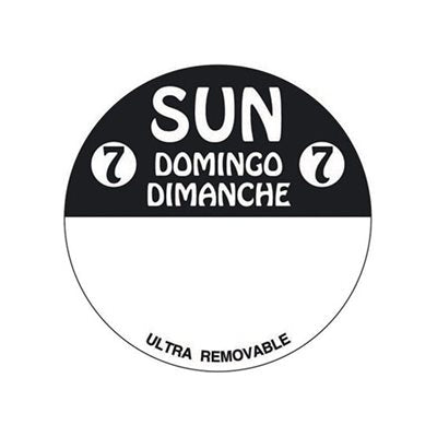 Sun 7 Domingo Dimanche Label