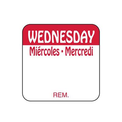 Wednesday Miercoles Mercredi Label