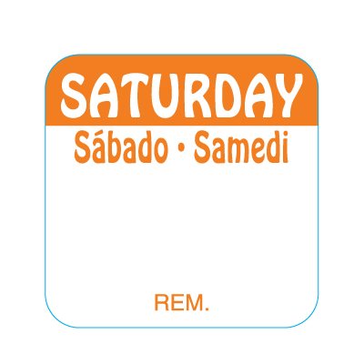 Saturday Sabado Samedi Label