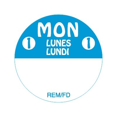 Monday Lunes Lundi Label