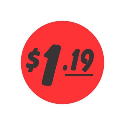 $1.19 Bullseye Label