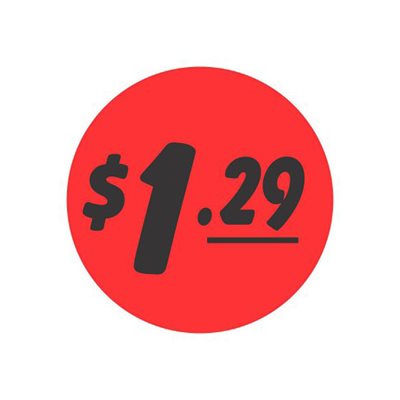$1.29 Bullseye Label