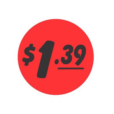 $1.39 Bullseye Label