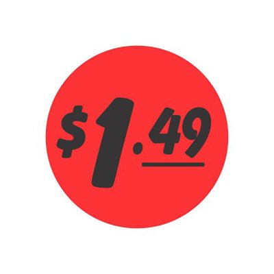 $1.49 Bullseye Label