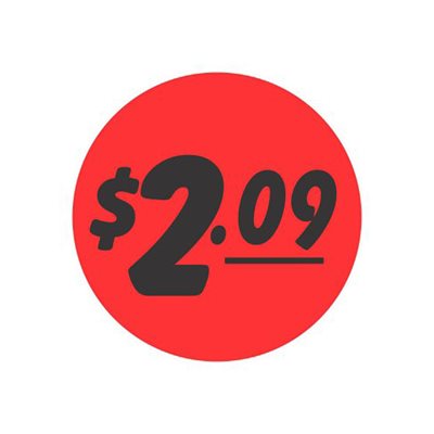 $2.09 Bullseye Label