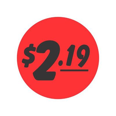 $2.19 Bullseye Label