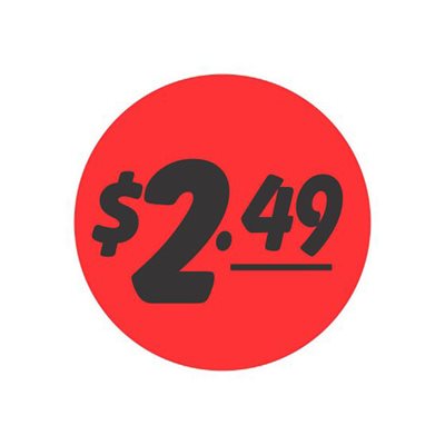 $2.49 Price Labels, $2.49 Price Stickers 1000/Roll – ScaleLabels.com