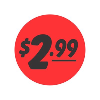 $2.99 Bullseye Label