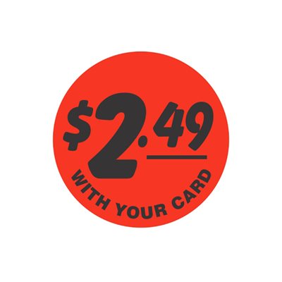 $2.49 with your card Bullseye Label