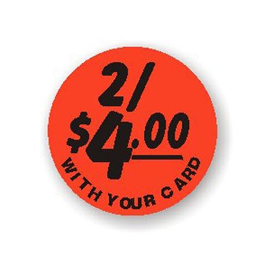2 / $4.00 with your card Bullseye Label