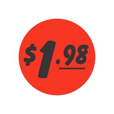 $1.98 Bullseye Label