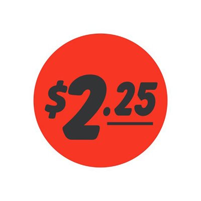 $2.25 Bullseye Label