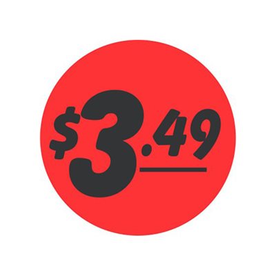 $3.49 Bullseye Label