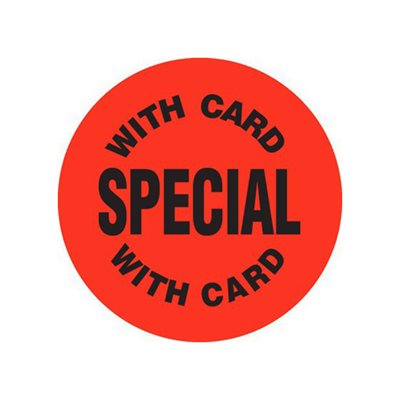 With card Special with card Label