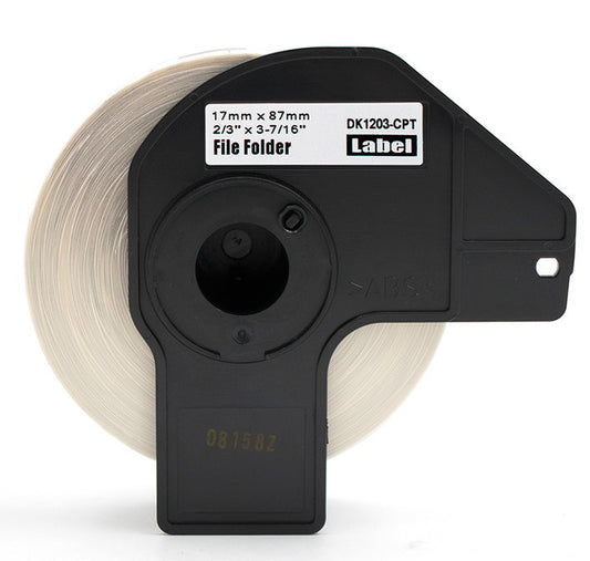 0.66" x 3.4" (17mm x 87.1mm) Brother DK Die-Cut Labels | 300 Labels | 1 Roll (DK-1203)