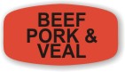 Beef Pork & Veal  Label | Roll of 1,000