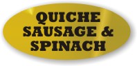 Quiche Sausage & Spinach Label | Roll of 500