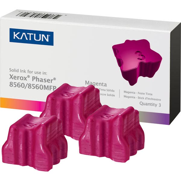 Xerox 108R00724 Magenta Compatible Solid Ink Cartridge 3-Pack for Phaser 8560 [3,400 Pages]