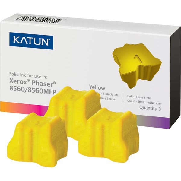 Xerox 108R00725 Yellow Compatible Solid Ink Cartridge 3-Pack for Phaser 8560 [3,400 Pages]