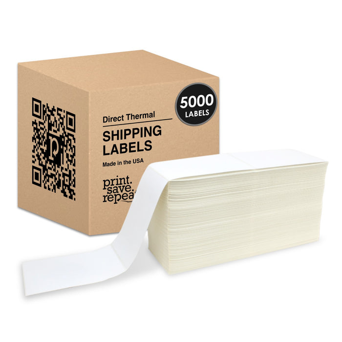 4" x 6" Direct Thermal Labels | Fanfold | 2,500 Stack | 2 Pack