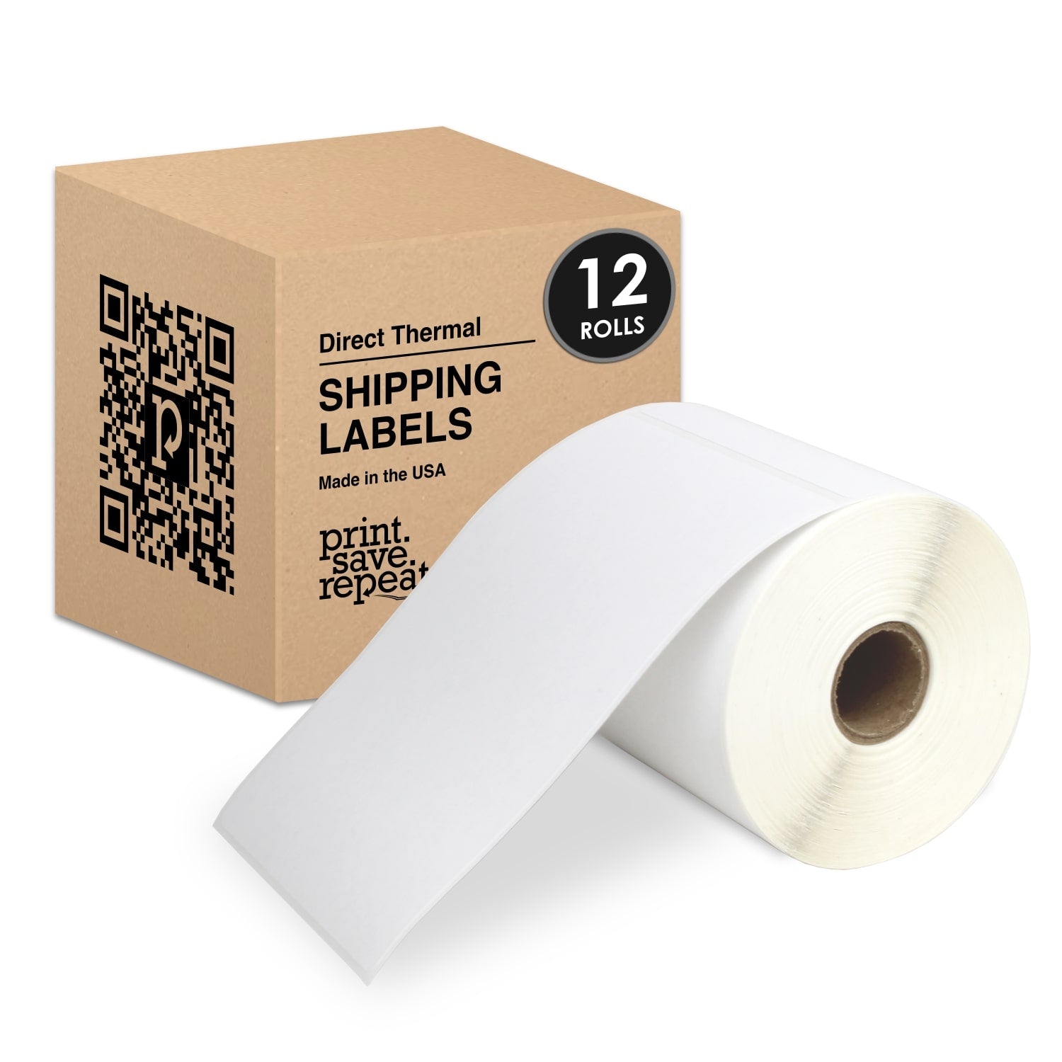 4" x 6" Direct Thermal Labels | 1" Core | 250 Roll | 12 Pack