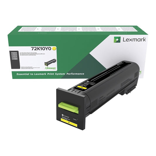 OEM Lexmark 72K10Y0 Yellow Standard Yield Toner Cartridge for CS820, CX820, CX825, CX860 [8,000 Pages]