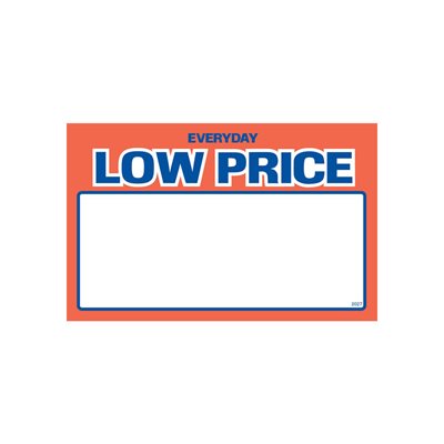 Sign Card 5.5 x 3.5 Everyday Low Price 