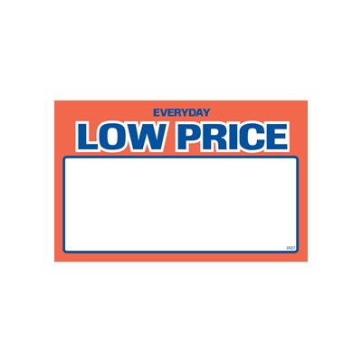 Sign Card 5.5 x 3.5 Everyday Low Price 