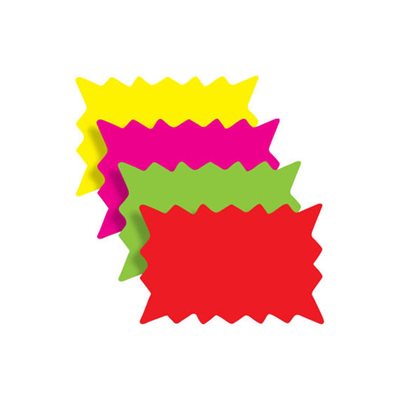 Rectangular Starburst Rectangular Starburst - Fluorescent Rainbow Sign Cards | Pack of 100 ...