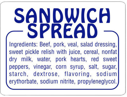 Sandwich Spread Label | Roll of 1,000