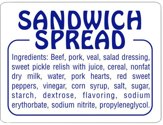 Sandwich Spread Label | Roll of 1,000