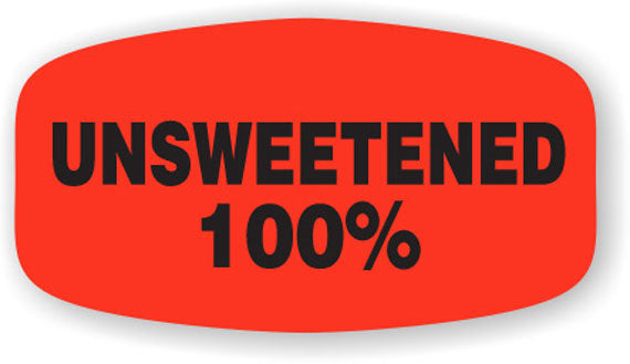 Unsweetened 100%  Label | Roll of 1,000