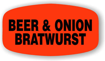 Beer & Onion Bratwurst  Label | Roll of 1,000