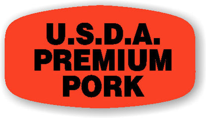 U.S.D.A. Premium Pork  Label | Roll of 1,000