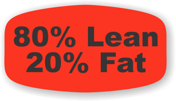 80% Lean 20% Fat  Label | Roll of 1,000