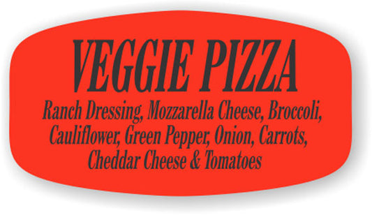 Veggie Pizza w/ing  Label | Roll of 1,000