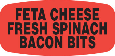Feta Cheese, Fresh Spinach Label | Roll of 1,000