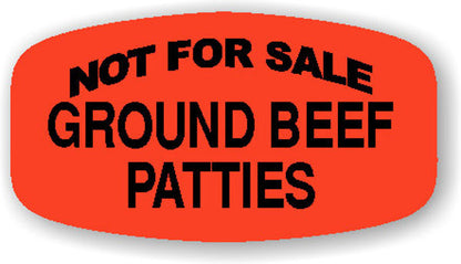 Not for Sale Ground Beef Patty Label | Roll of 1,000